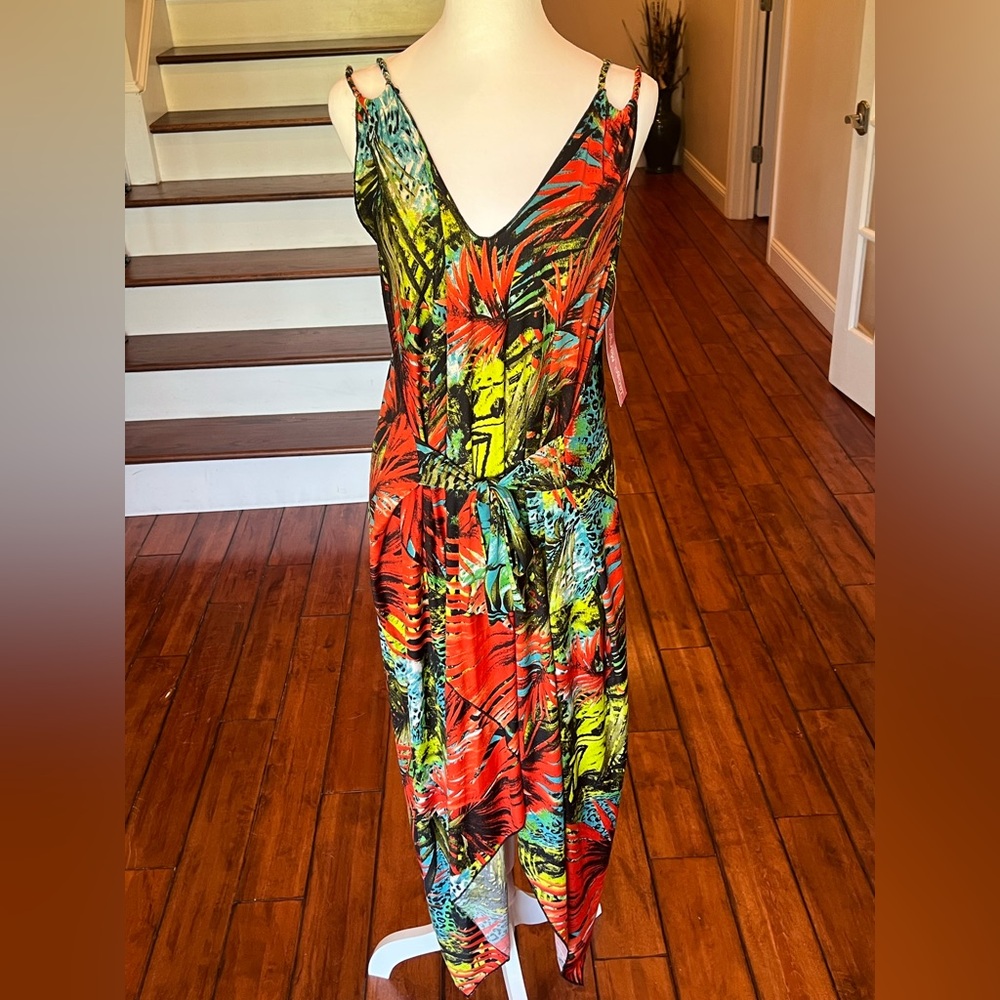 Vibrant Tropical Print Dress